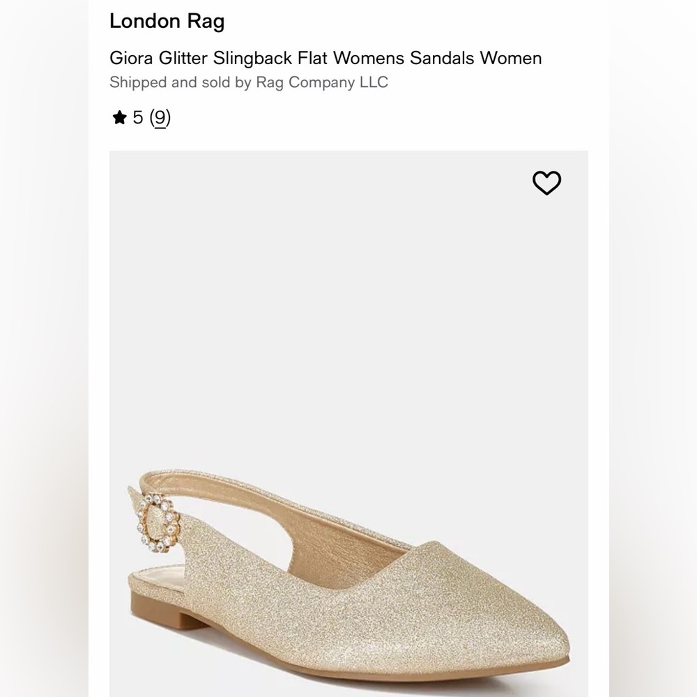 Women's Flats Slingback London Rag Gold Glitter